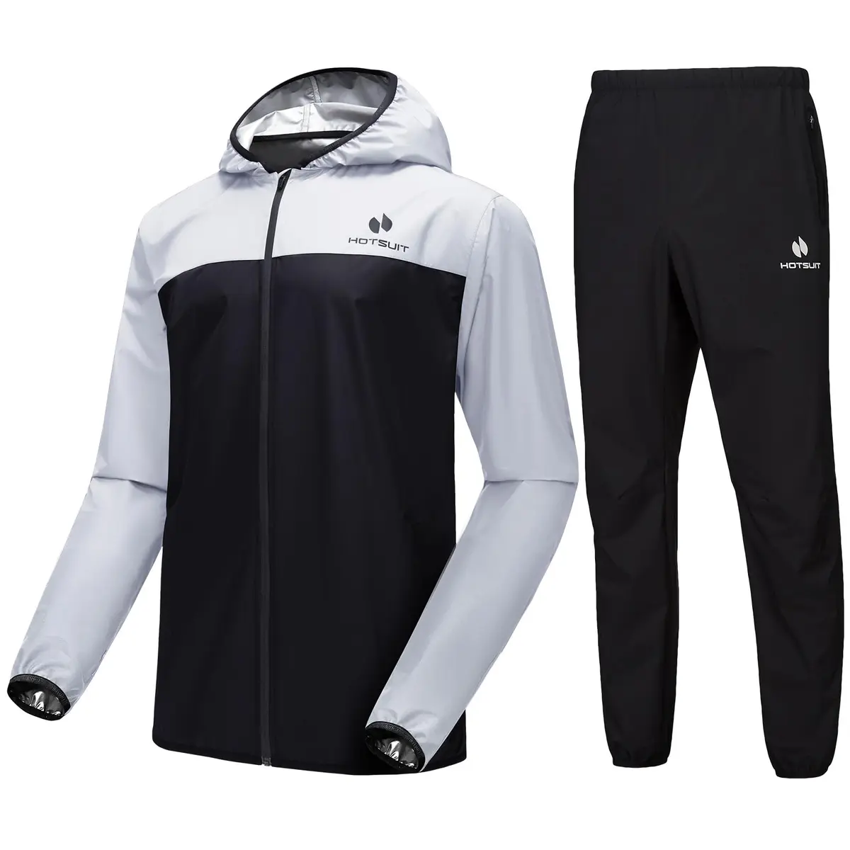 HOTSUIT Sauna Suit for Men Weight Loss Sweat Suits Gym Workout Exercise Sauna Jacket Pant Full Body, White, S | Scientific Water Weight Loss - main product image