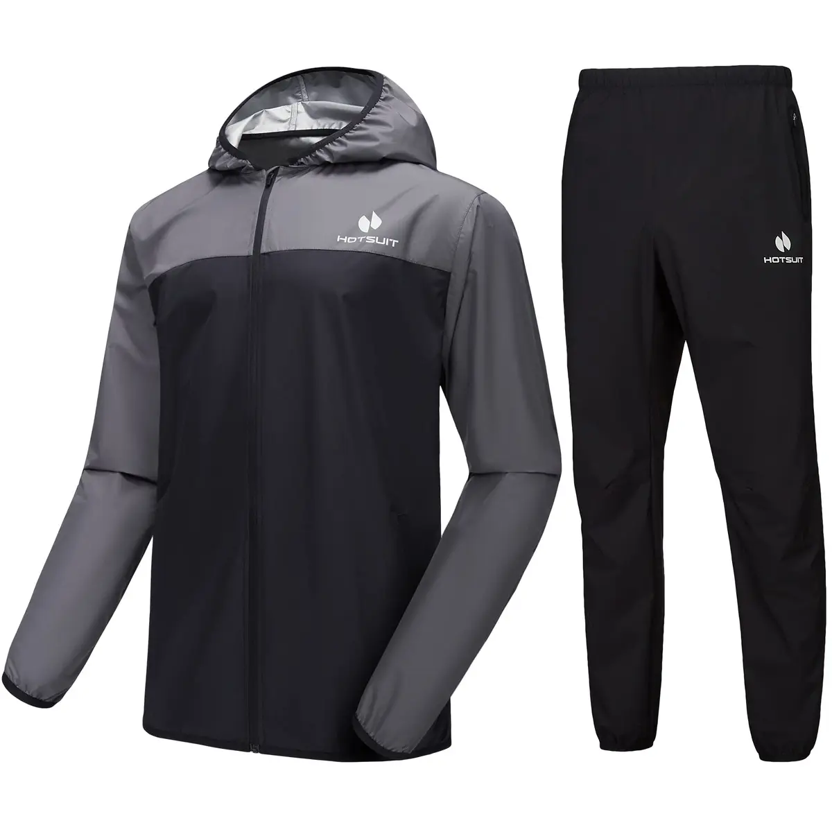 HOTSUIT Sauna Suit for Men Weight Loss Sweat Suits Gym Workout Exercise Sauna Jacket Pant Full Body, Gray, M | Scientific Water Weight Loss - main product image