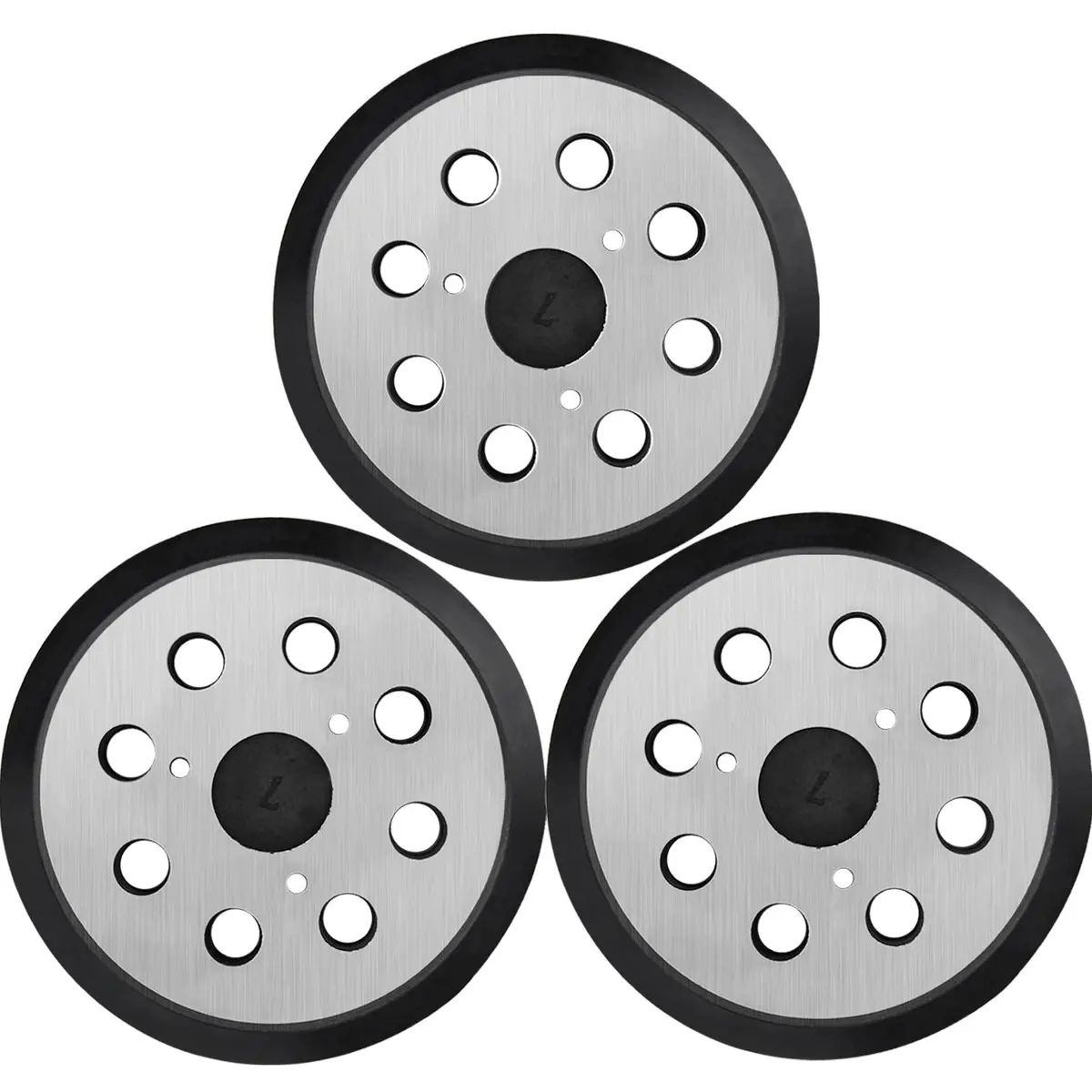 Gnellkoor 5 Inch Orbital Sander Metal Pad Replacement 3 Pack | Durable Metal & Rubber Construction - main product image