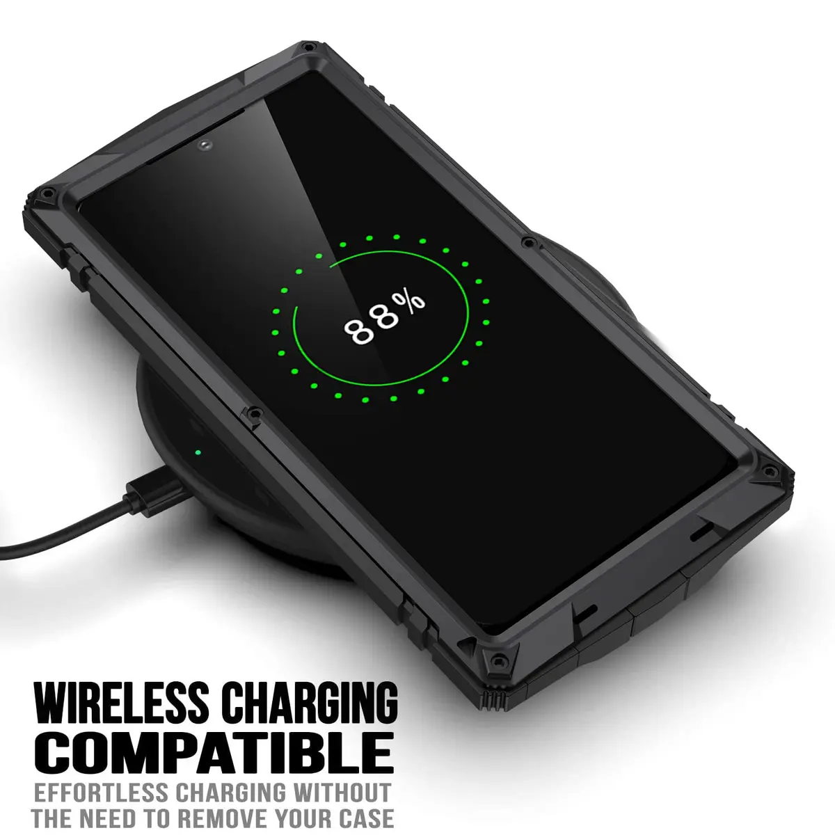 Simicoo Samsung S22 Ultra Metal Case with Screen Protector & Stand | Heavy Duty Shockproof Cover for Samsung S22 Ultra (Black) - view 7