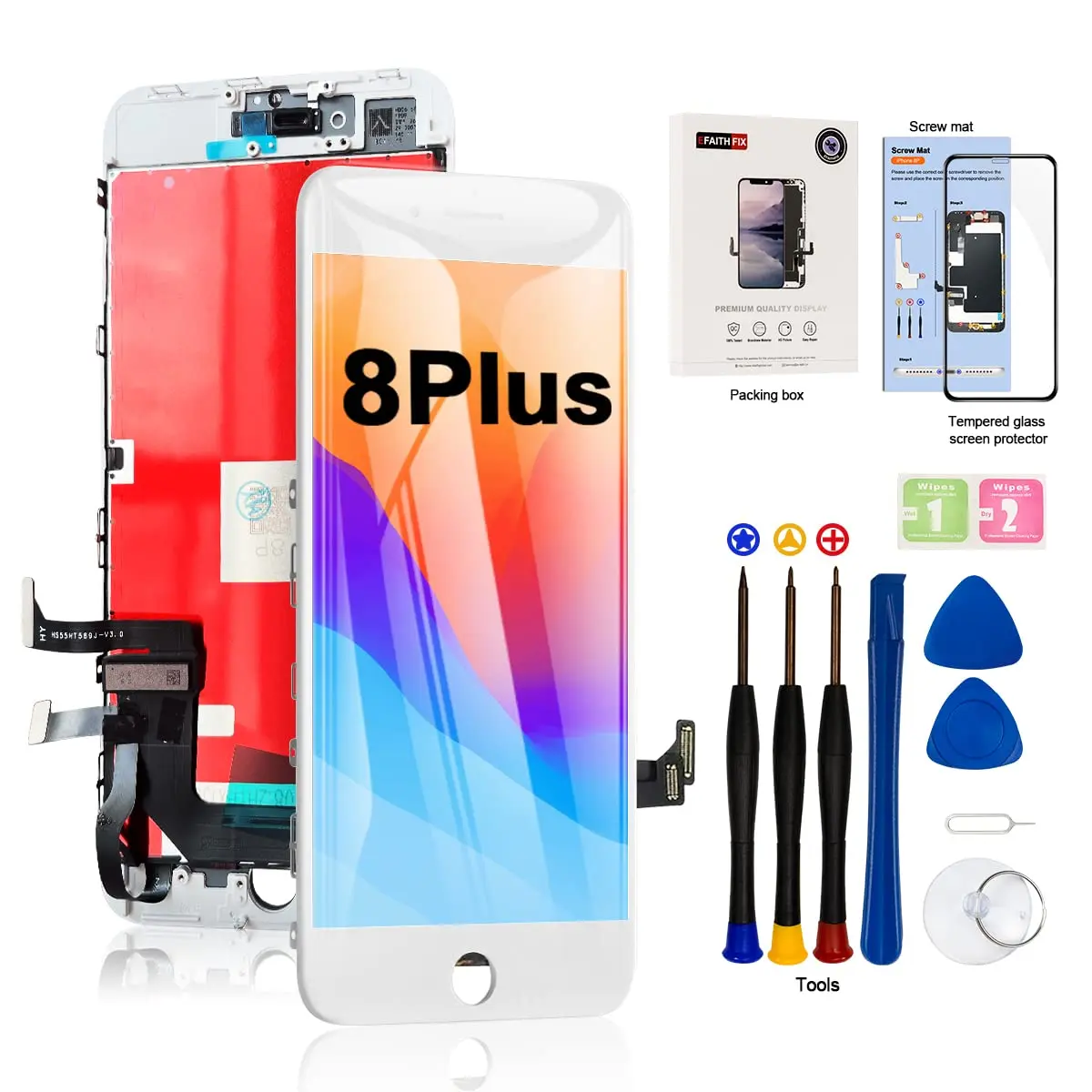 EFAITHFIX White iPhone 8 Plus Screen Replacement 13.97 cm (5.5 Inch) | High Resolution Display - main product image