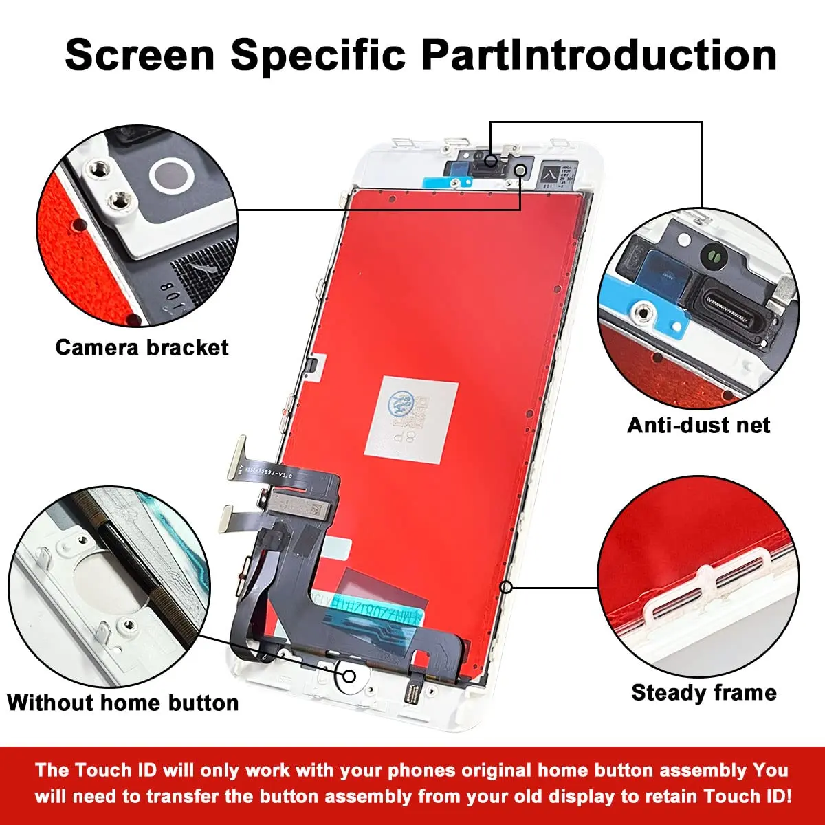 EFAITHFIX White iPhone 8 Plus Screen Replacement 13.97 cm (5.5 Inch) | High Resolution Display - view 2