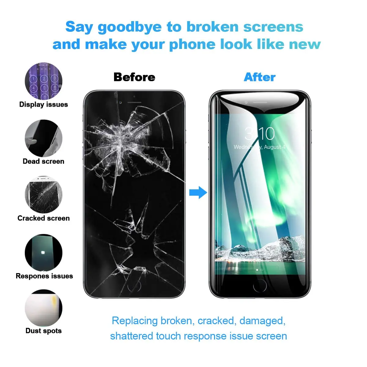 EFAITHFIX White iPhone 8 Plus Screen Replacement 13.97 cm (5.5 Inch) | High Resolution Display - view 4