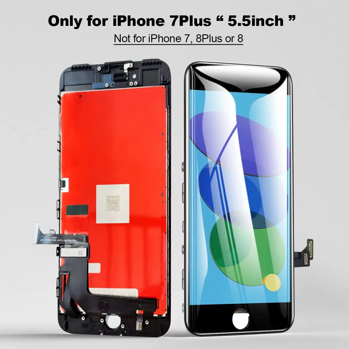 EFAITHFIX Black LCD Screen Replacement for iPhone 7 Plus 5.5 Inch Frame Assembly with Tools Kit | Incell Display - view 3
