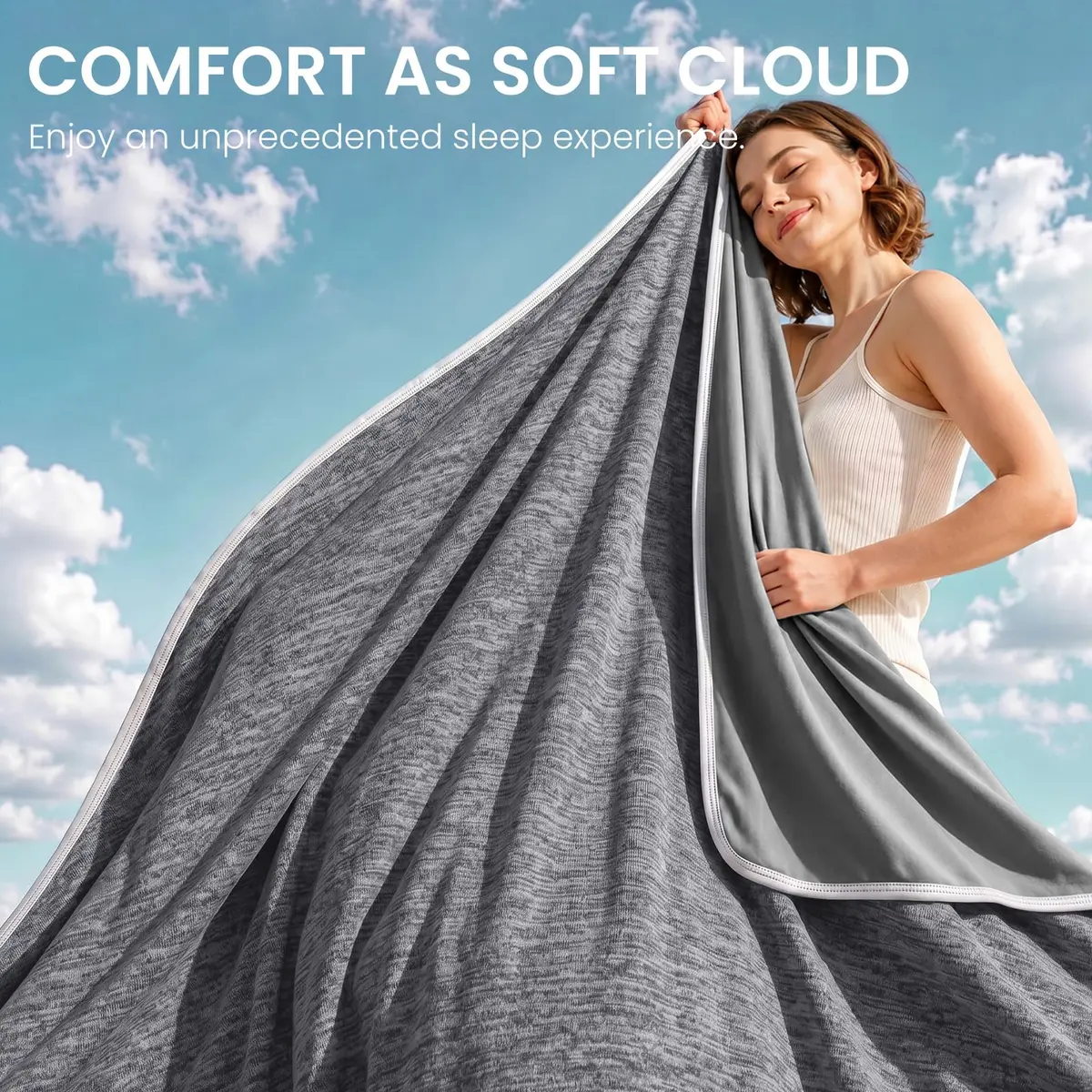 Topcee Cooling Blanket King Size 228.6x274.3 cm (90"x108") | Breathable Fabric for Hot Sleepers - view 6