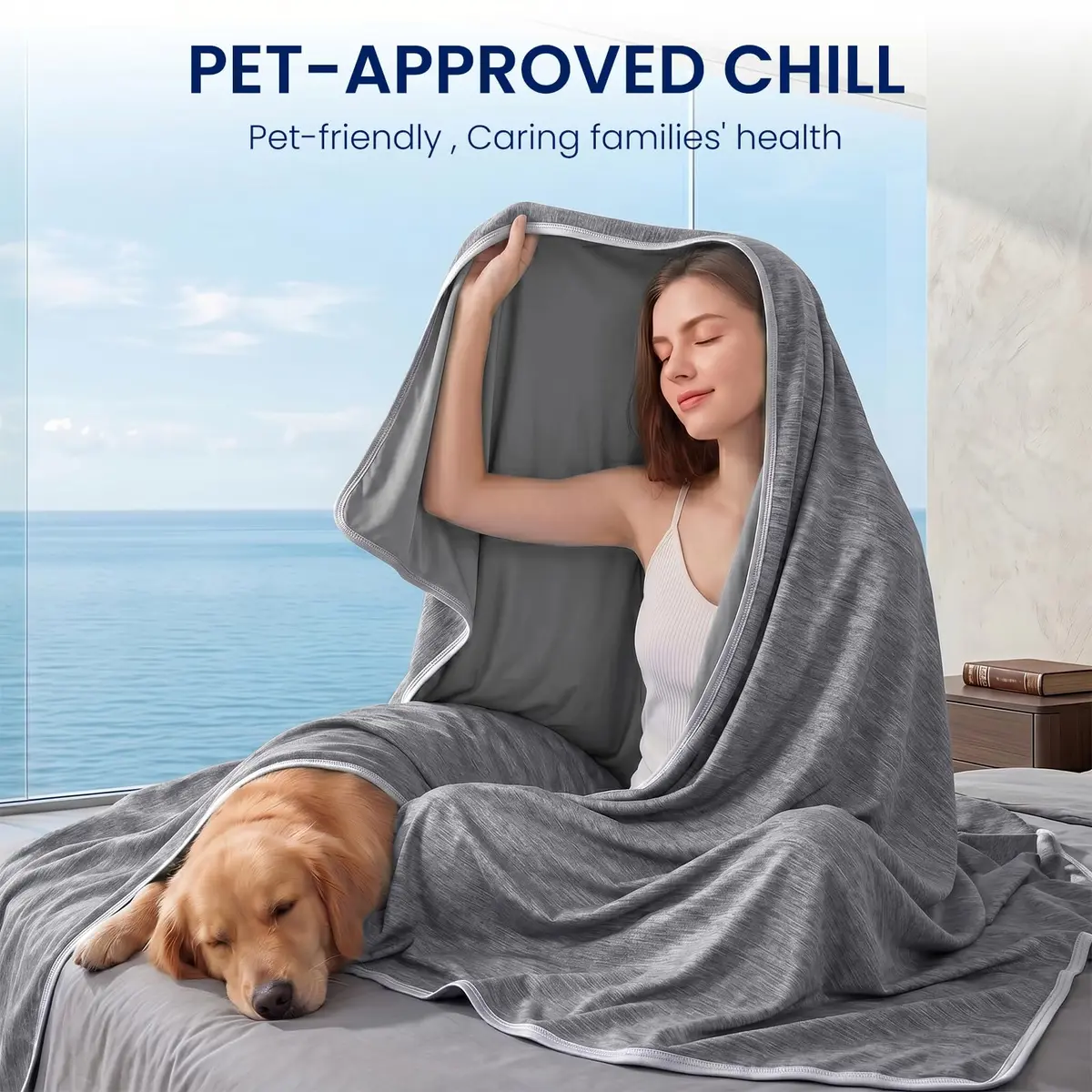 Topcee Cooling Blanket King Size 228.6x274.3 cm (90"x108") | Breathable Fabric for Hot Sleepers - view 3