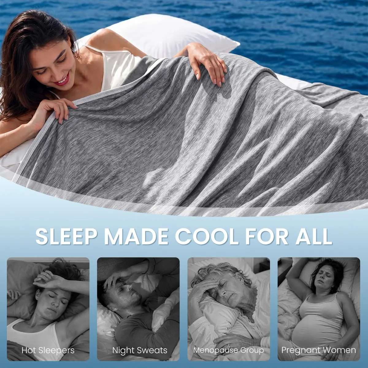 Topcee Cooling Blanket King Size 228.6x274.3 cm (90"x108") | Breathable Fabric for Hot Sleepers - view 4