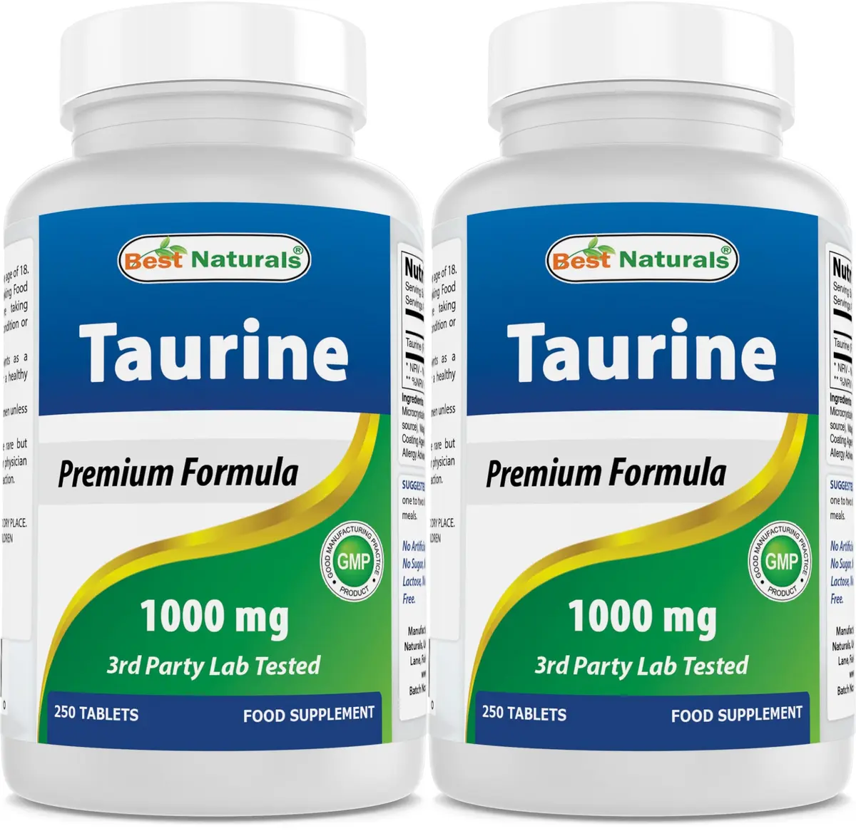 Best Naturals Taurine 1000 mg 250 Tablets | Unflavoured Dietary Supplement for Adults - main product image