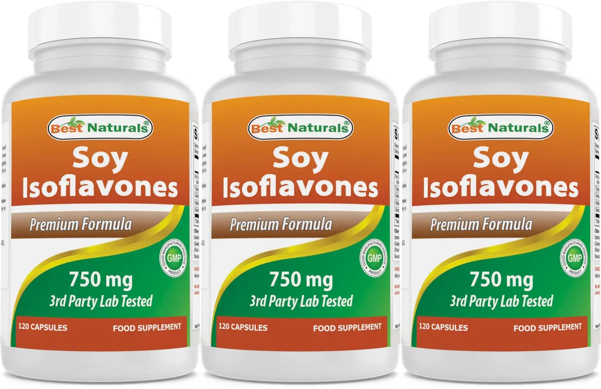 Best Naturals Soy Isoflavones 750 mg | Unflavoured Capsules for Menopause & Hormonal Balance - main product image