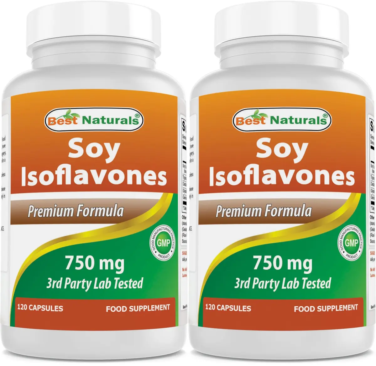 Best Naturals Soy Isoflavones 750 mg 120 Capsules | Non-GMO & Gluten-Free - main product image