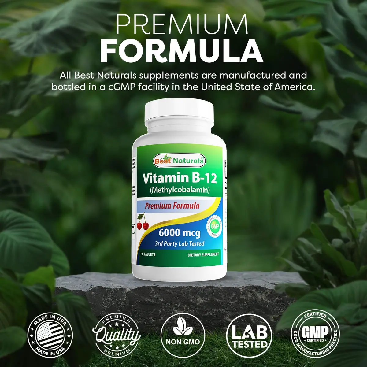 Best Naturals Vitamin B-12 as Methylcobalamin 6000 mcg | Supports Nerve & Heart Health - view 5