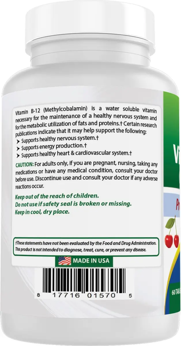 Best Naturals Vitamin B-12 as Methylcobalamin 6000 mcg | Supports Nerve & Heart Health - view 7