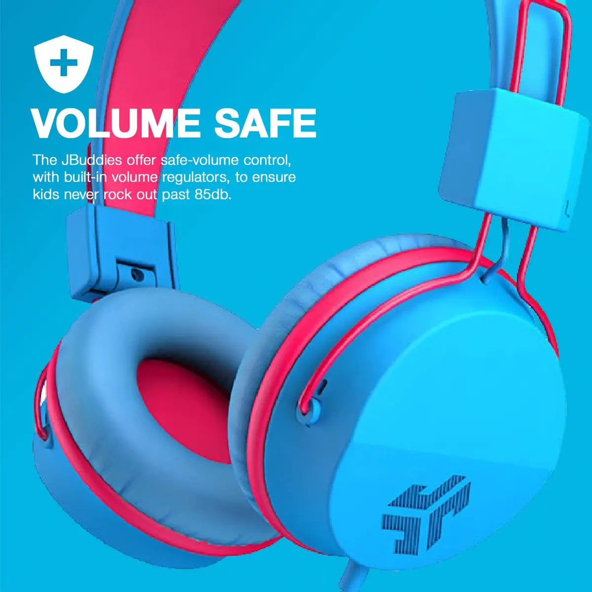 JLab JBuddies Studio Wired Kid Headphones, Cotton Candy, 13 Hours Playtime | Safe Listening for Ages 6+ - view 3