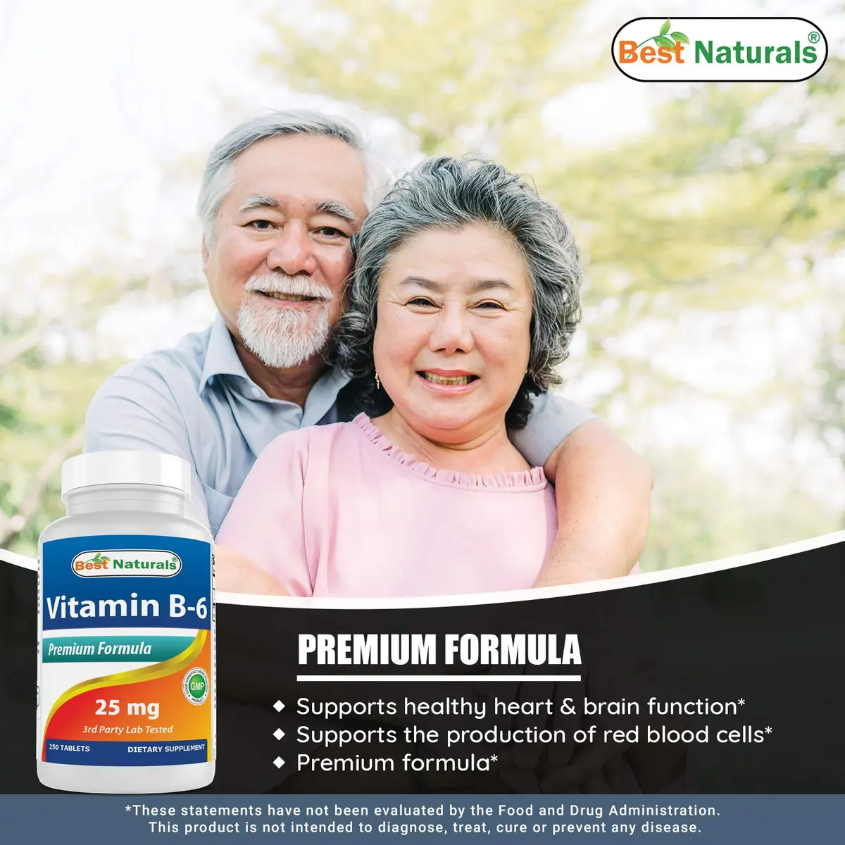 Best Naturals Vitamin B6 25mg 250 Tablets | 250 Count (Pack of 2) | Non-GMO & Gluten-Free - view 5