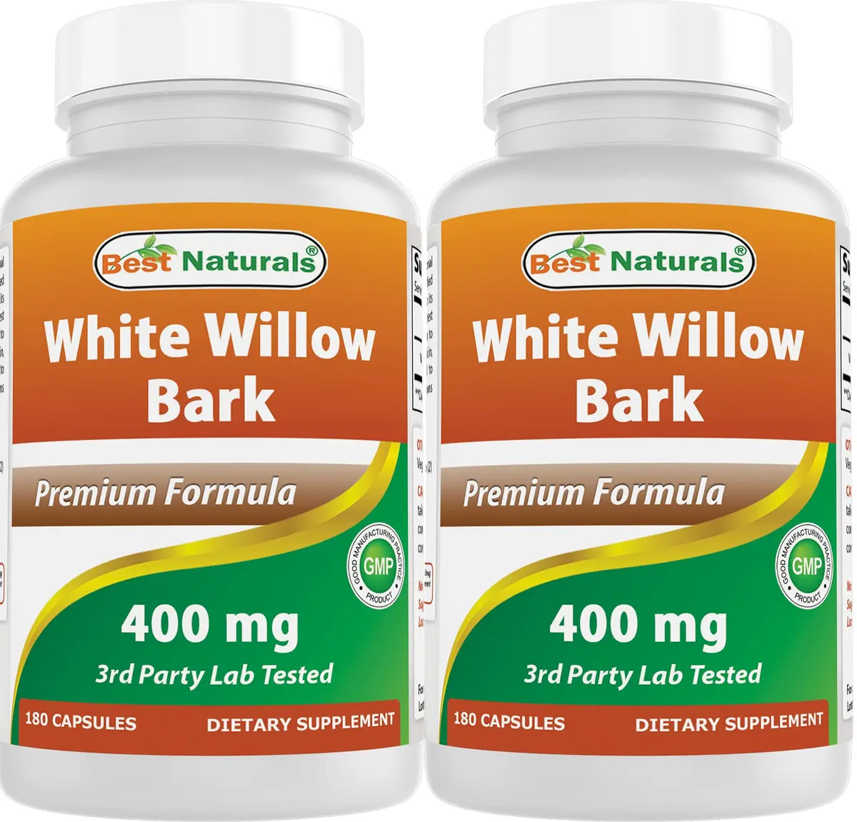 Best Naturals White Willow Bark 400 mg 180 Capsules | Supports Pain & Inflammation - main product image