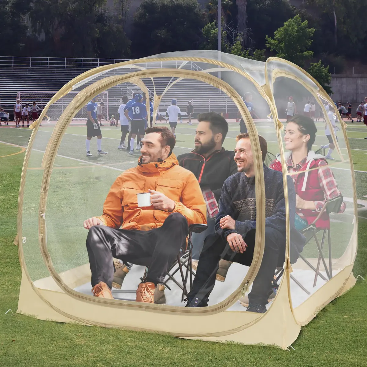 PrivatePod Sports Pod Pop-Up Sports Tent & Weather Tent 83"x83"x65"H | Cold Weather Outdoor Shelter for 4 - main product image