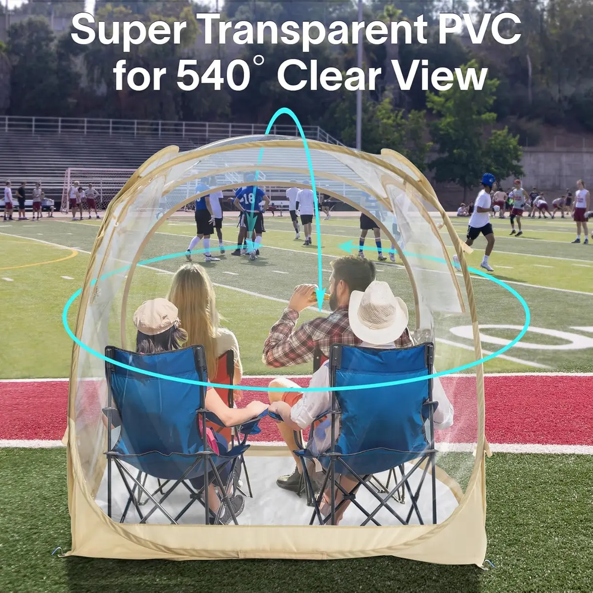 PrivatePod Sports Pod Pop-Up Sports Tent & Weather Tent 83"x83"x65"H | Cold Weather Outdoor Shelter for 4 - view 4