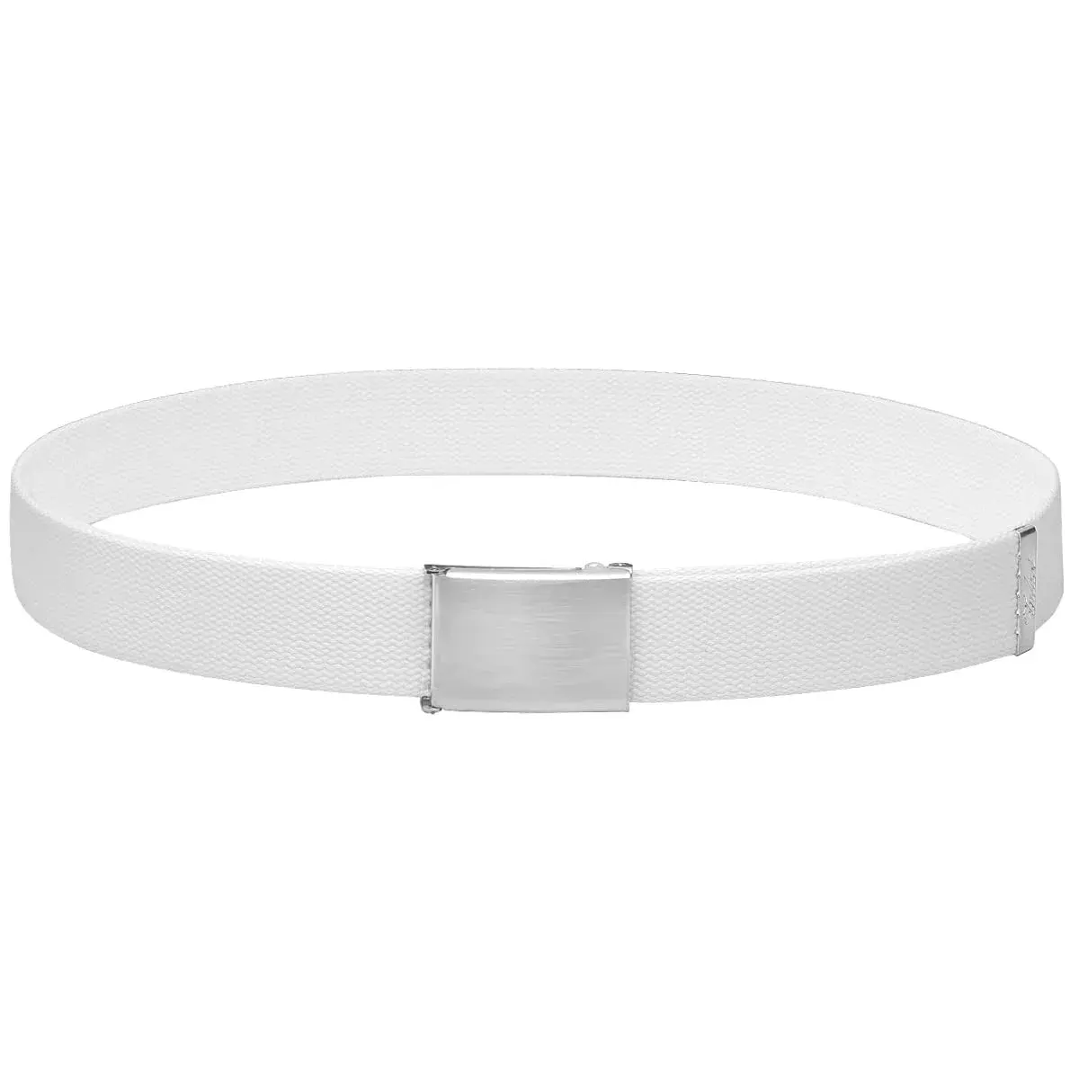 Falari Canvas Web Belt Fully Adjustable Cut to Fit Golf Belt with Flip Top Silver Buckle - White (135 cm / 53 inch) - view 4