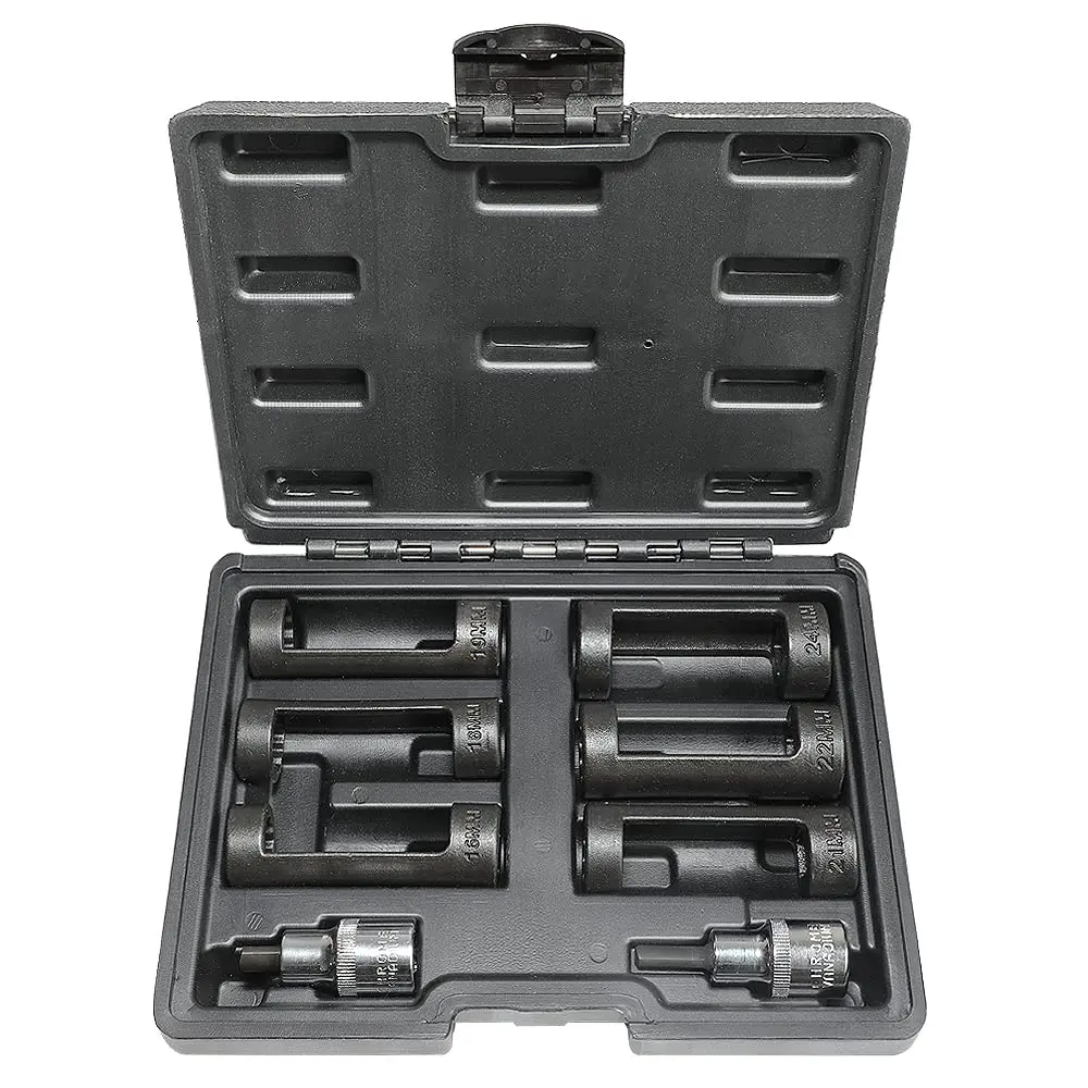 DPTOOL 8pc Strut Nut Socket 16mm 18mm 19mm 21mm 22mm 24mm | 12 Point 1/2" Drive for Suspension Removal - main product image