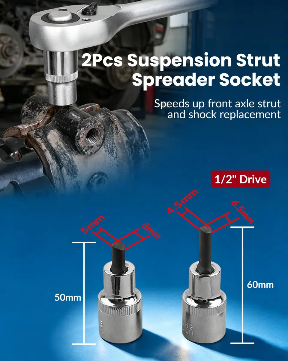 DPTOOL 8pc Strut Nut Socket 16mm 18mm 19mm 21mm 22mm 24mm | 12 Point 1/2" Drive for Suspension Removal - view 4