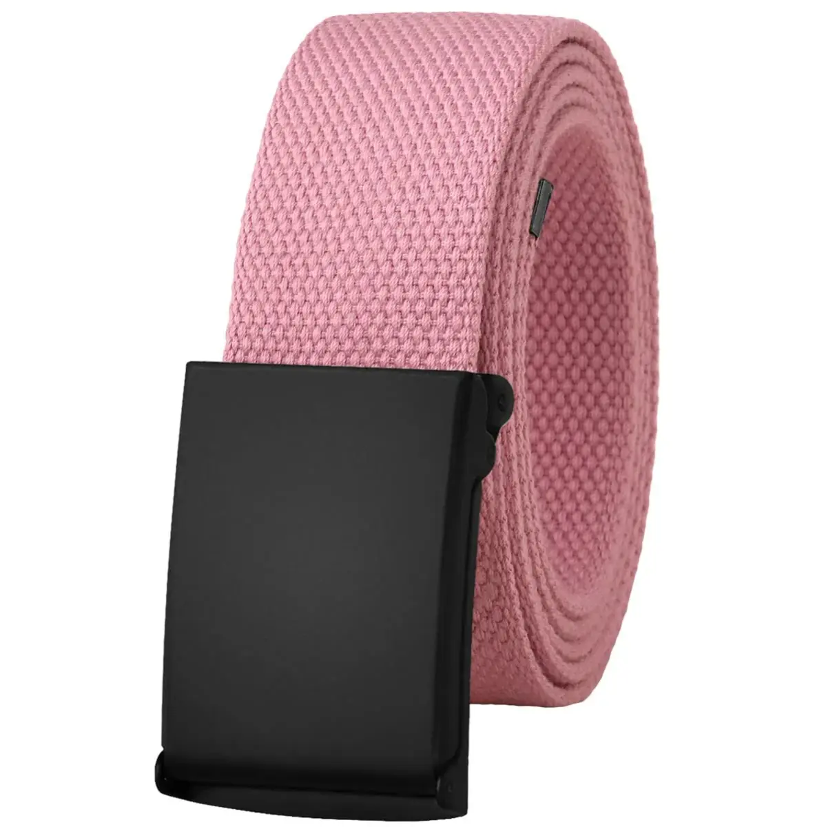 Falari Canvas Web Belt Fully Adjustable Cut to Fit Golf Belt with Flip Top Buckle - Pink | 38mm (1.5 Inch) Width - main product image