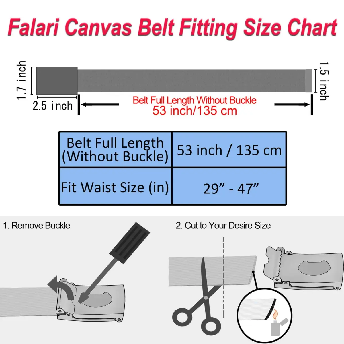 Falari Canvas Web Belt Fully Adjustable Cut to Fit Golf Belt with Flip Top Buckle - Pink | 38mm (1.5 Inch) Width - view 5