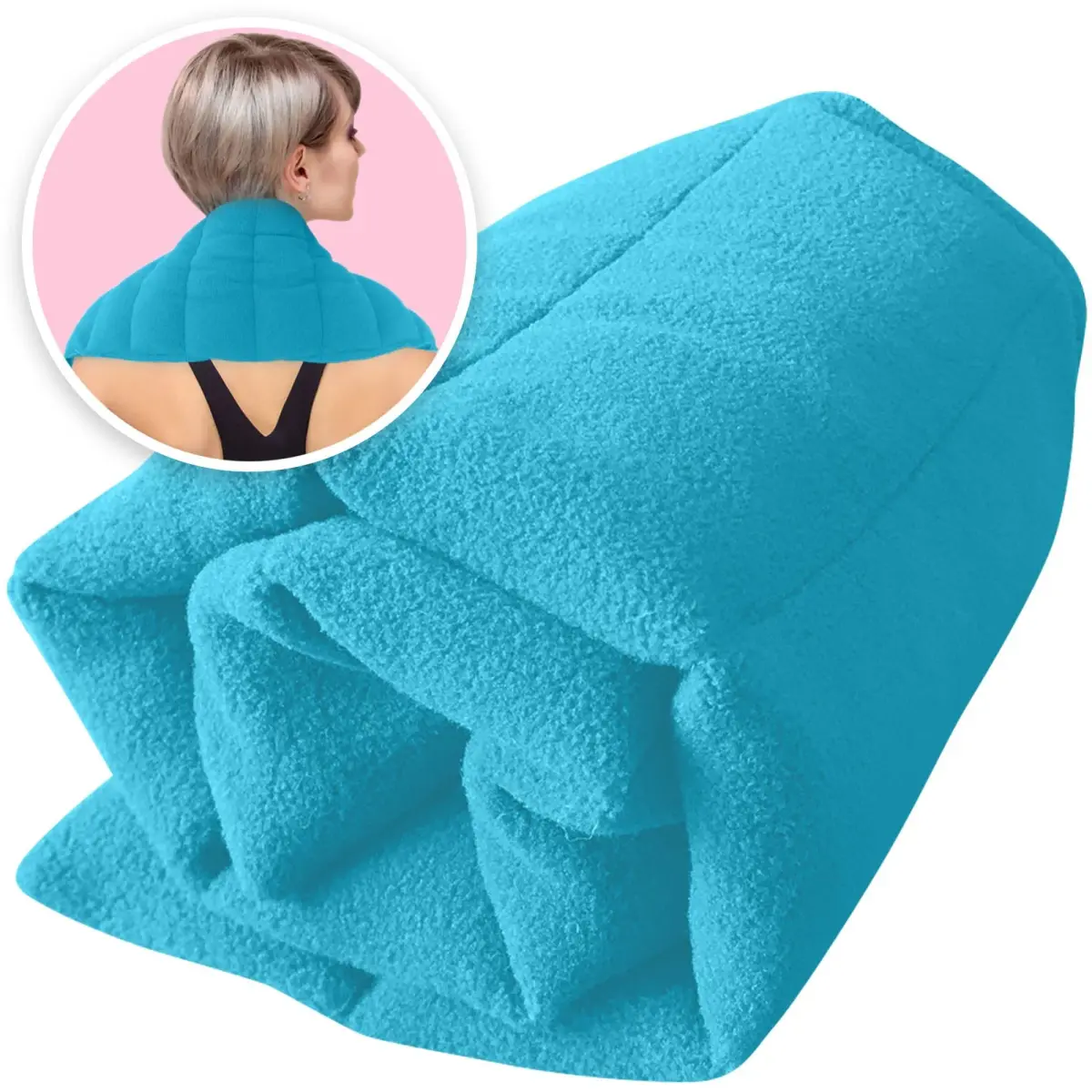 ComfortCloud Microwavable Heating Pad 7x22" Teal | Moist Heat for Back Pain Relief - view 4