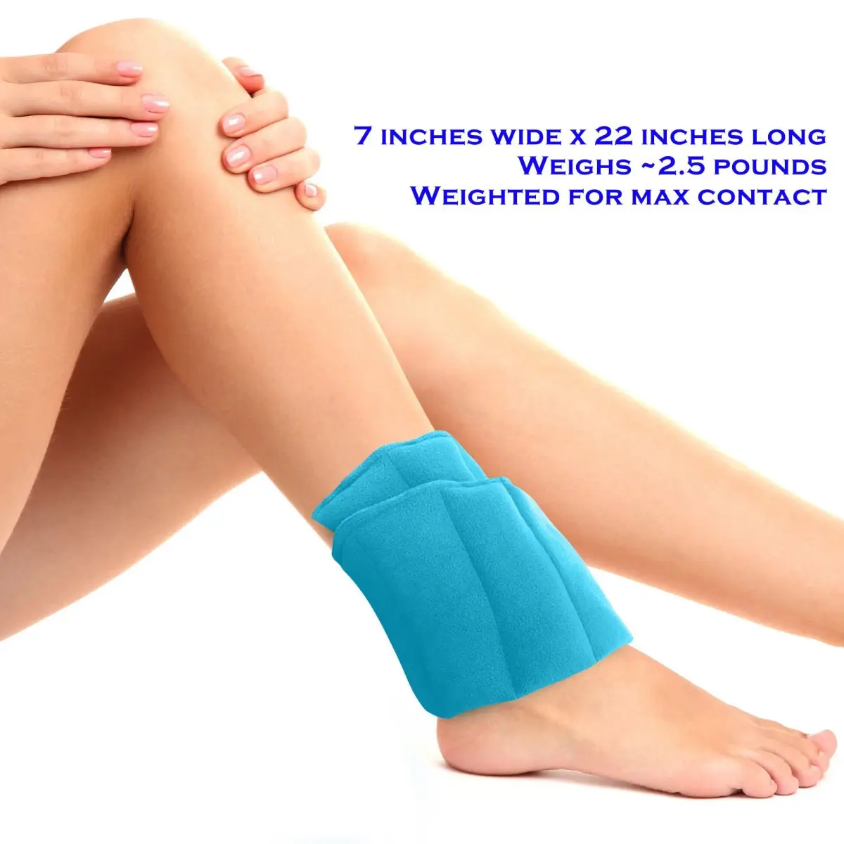 ComfortCloud Microwavable Heating Pad 7x22" Teal | Moist Heat for Back Pain Relief - view 6