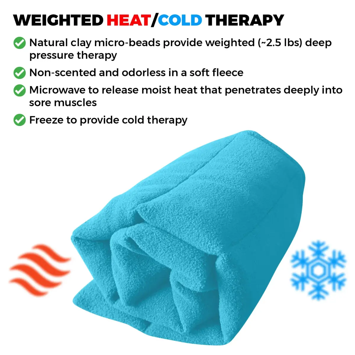 ComfortCloud Microwavable Heating Pad 7x22" Teal | Moist Heat for Back Pain Relief - view 2