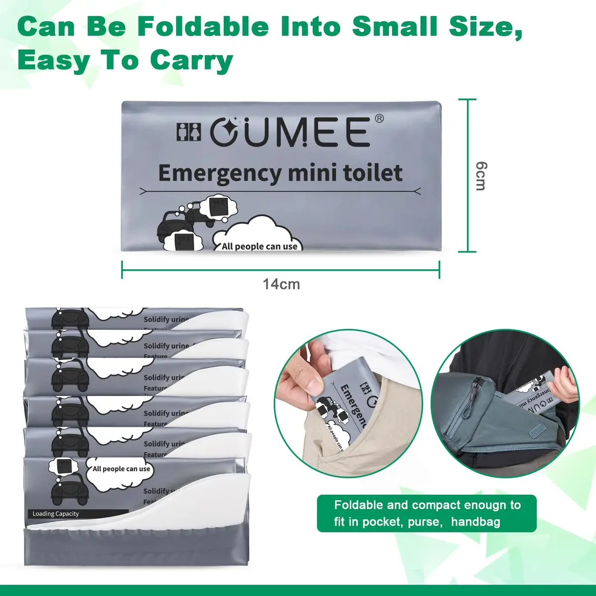 OUMEE Disposable Urine Bags 8/12/20/28 Pack | 700ml Unisex Emergency Portable Hygiene - view 6