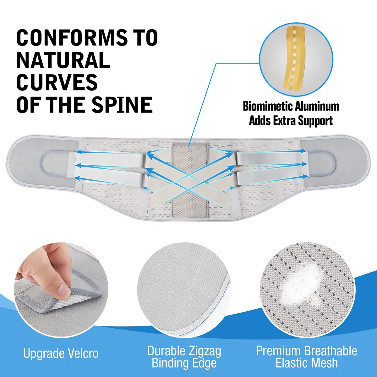 EGJoey Back Brace for Lower Back Pain | Lumbar Support Belt for Men/Women with Adjustable Fit - view 8