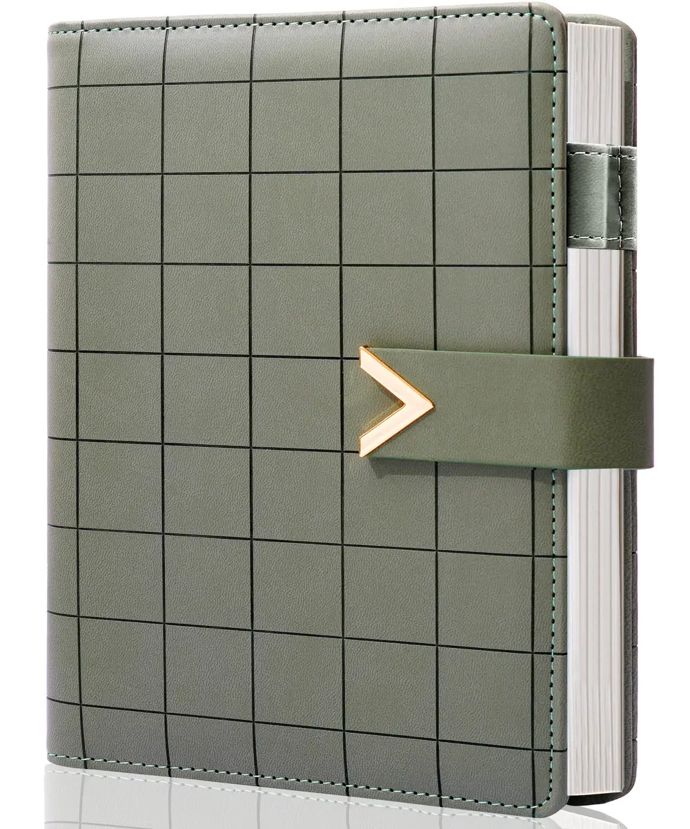 CAGIE A5 6 Ring Binder Refillable Notebook Spiral bound Leather Journal | Vintage PU Leather Cover, 80 Sheets, Refillable, 16x22cm - main product image