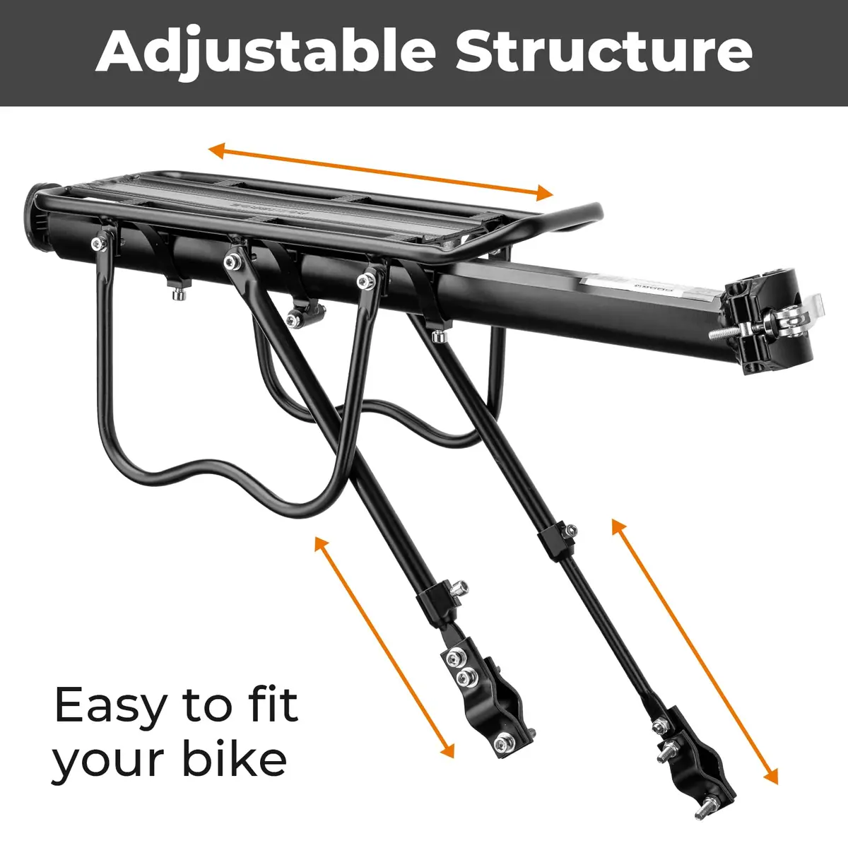 ROCKBROS Rear Bike Rack Adjustable 165 lbs Capacity | Tool-Free Quick-Release Bike Back Rack - view 2