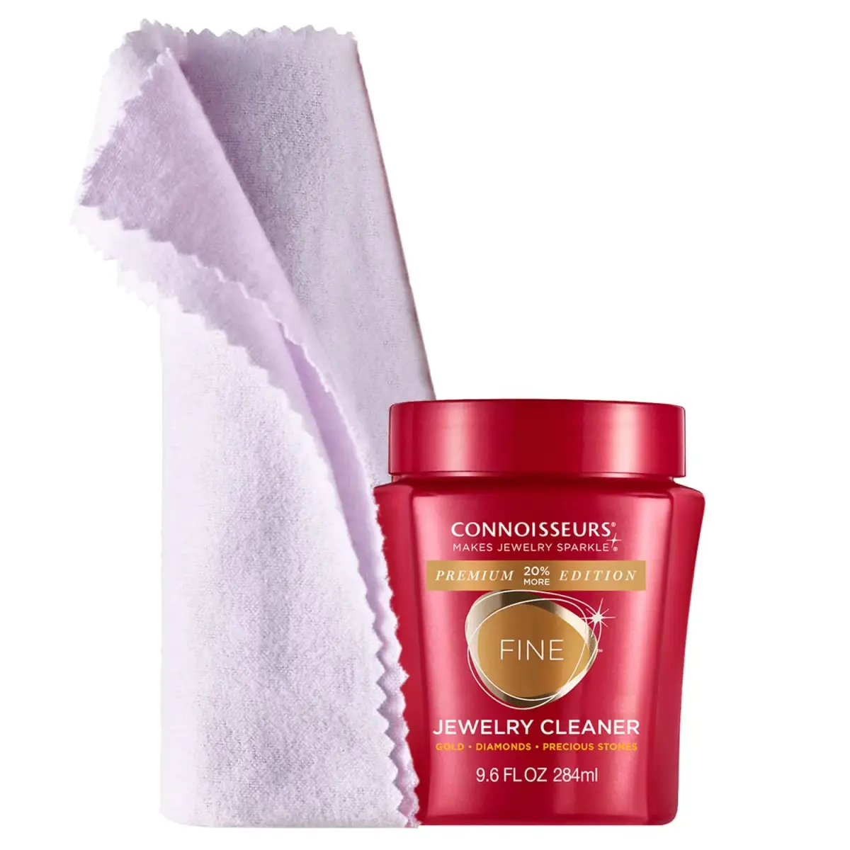 Connoisseurs Fine Jewelry Cleaner Solution 284ml (9.6 Fl Oz) | Ammonia-Free Formula for Gold, Diamonds, Platinum - main product image