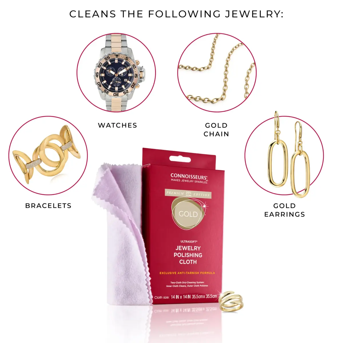 Connoisseurs Fine Jewelry Cleaner Solution 284ml (9.6 Fl Oz) | Ammonia-Free Formula for Gold, Diamonds, Platinum - view 8