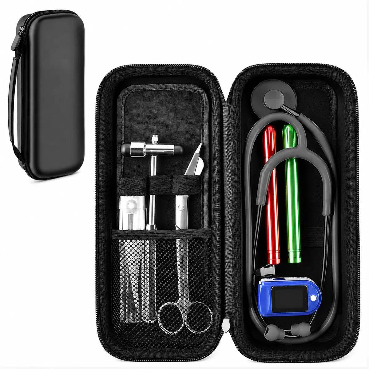 ALKOO Professional Healthcare Stethoscope Case for 3M Littmann Classic III/Cardiology IV, Black (11" L x 4.7" W x 2.4" H) | Protects Your Essential Medical Tool - main product image
