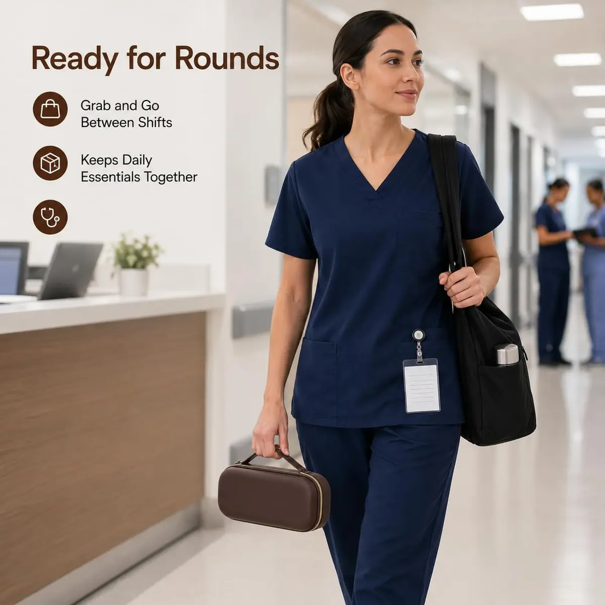 ALKOO Stethoscope Case for 3M Littmann Classic III/Cardiology IV, Brown, 27.7cm (11.02in) | Protects Your Diagnostic Tools - view 9