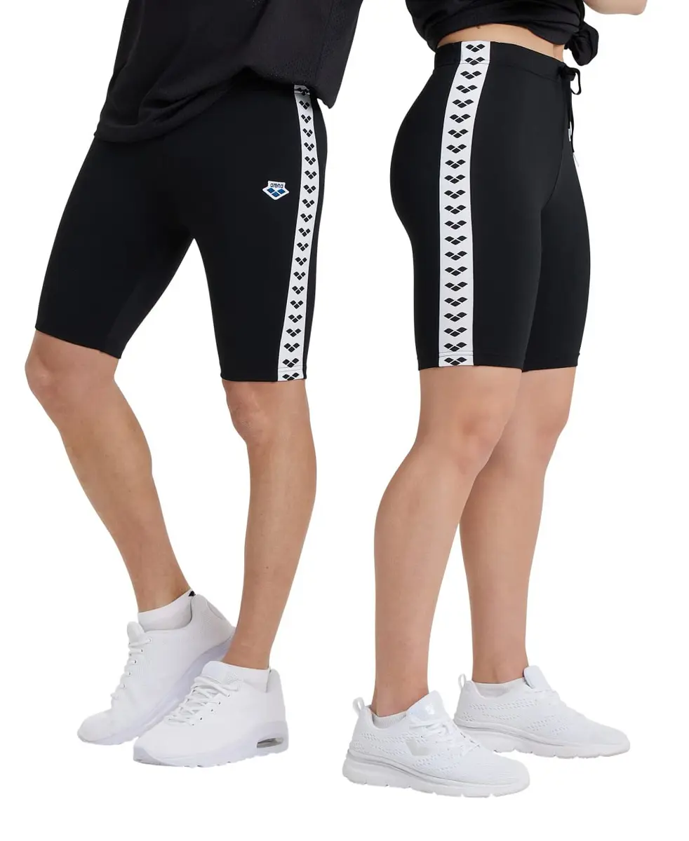 ARENA Icons Biking Caren Tight Shorts, Black/White/Black, Large | Unisex Cycling Shorts with 3D Padding - main product image