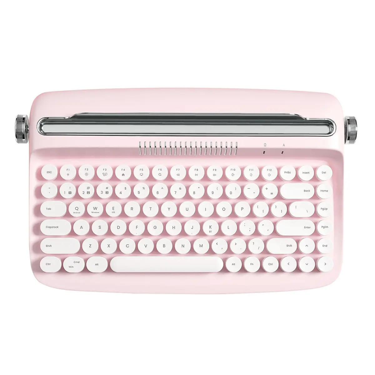 YUNZII ACTTO B303 Retro Typewriter Bluetooth Keyboard (Baby Pink) | 84-Key Compact Wireless Keyboard with Integrated Stand - main product image