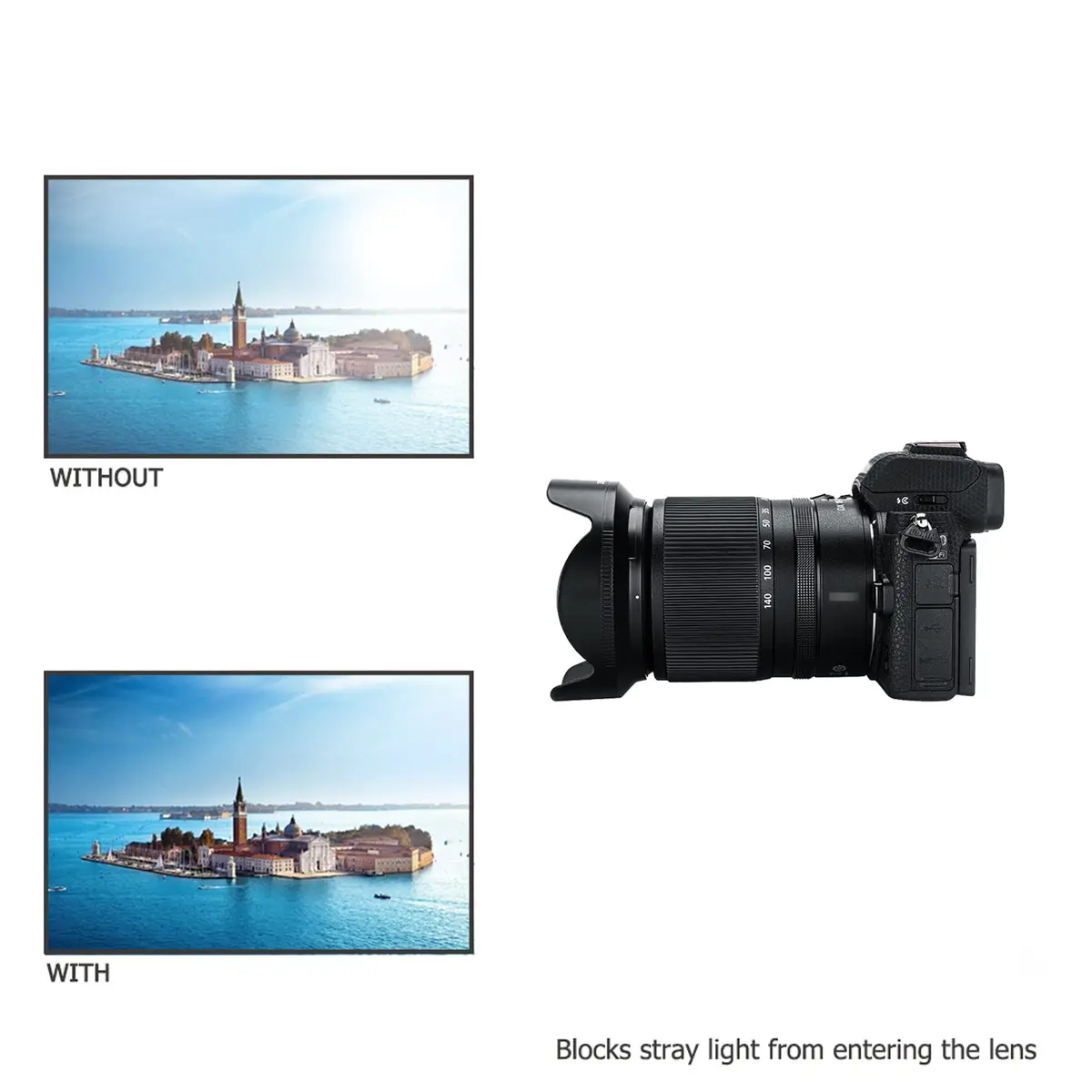 JJC Lens Hood for Nikon NIKKOR Z DX 18-140mm f/3.5-6.3 VR Lens | Reversible Bayonet Mount Shade Replace HB-101 - view 7