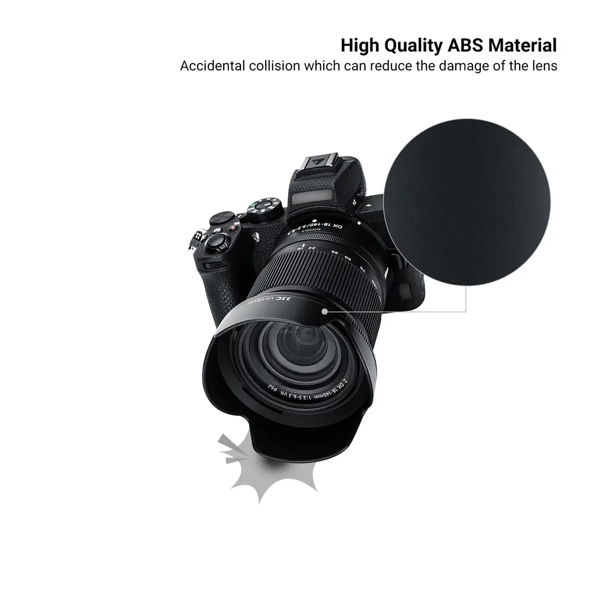 JJC Lens Hood for Nikon NIKKOR Z DX 18-140mm f/3.5-6.3 VR Lens | Reversible Bayonet Mount Shade Replace HB-101 - view 4