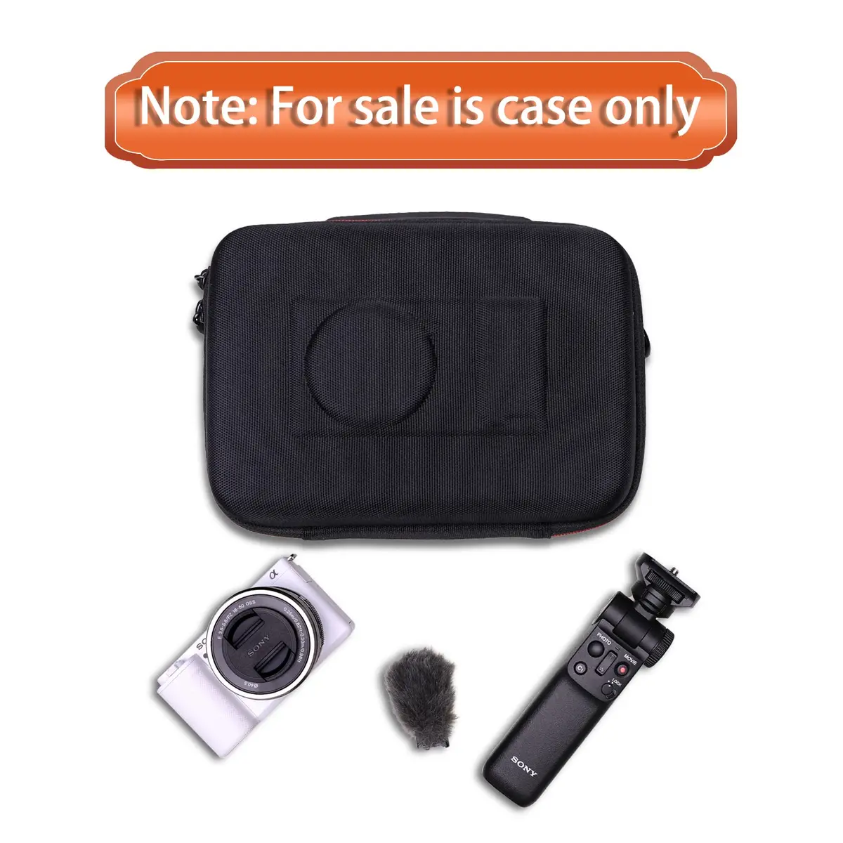 LTGEM Camera Case for Sony ZV-E10/ZV-1/ZV-1F/ZV-1 II, 20.3cm (8") L x 15.2cm (6") W x 10.4cm (4.1") H, Black+Grey | Fits Vlogger Accessory Kit - view 9
