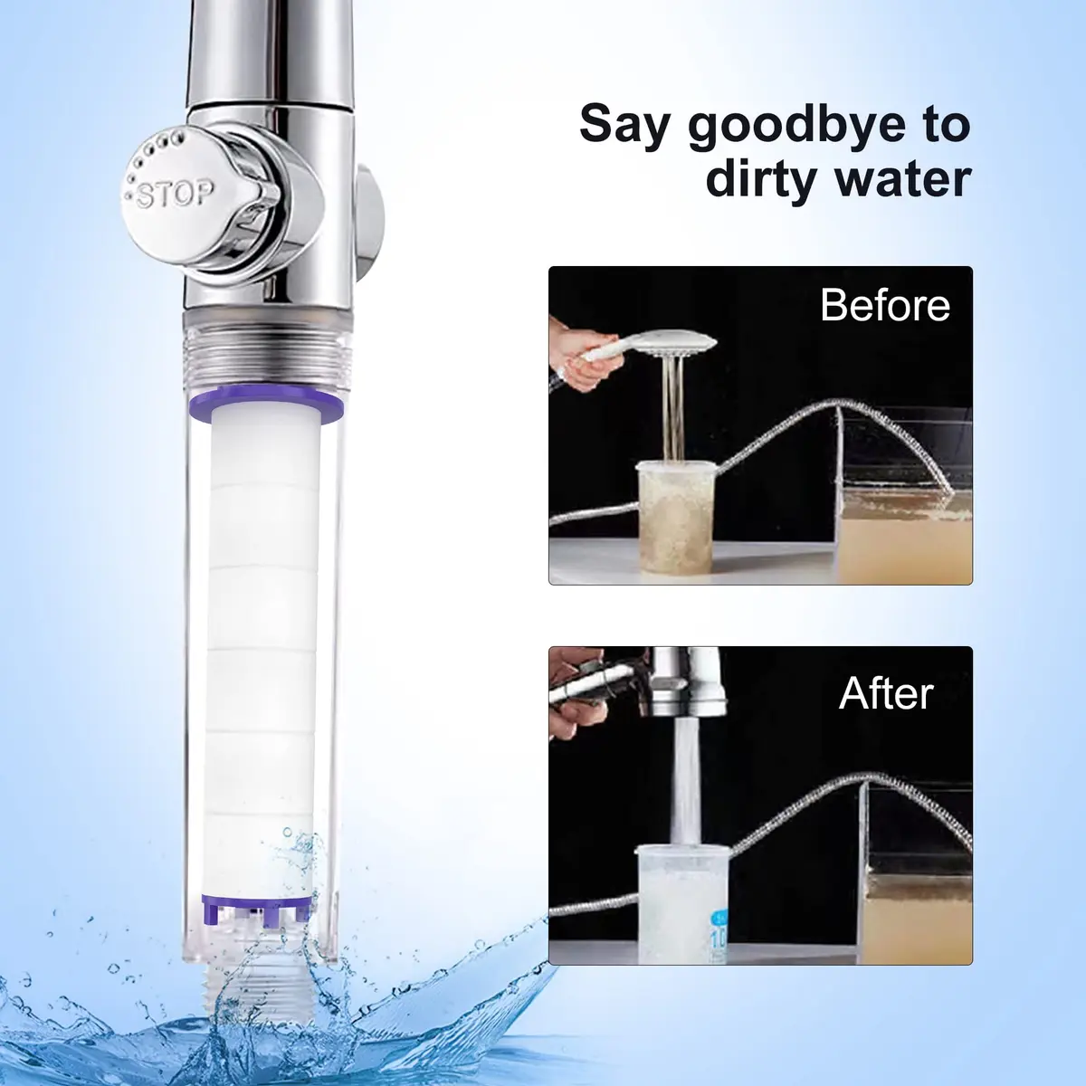 Tnnluku 12-Piece Hydro Jet Shower Head Filter Set | High Pressure Handheld Vortex Turbo Fan Shower Heads Filter - view 6