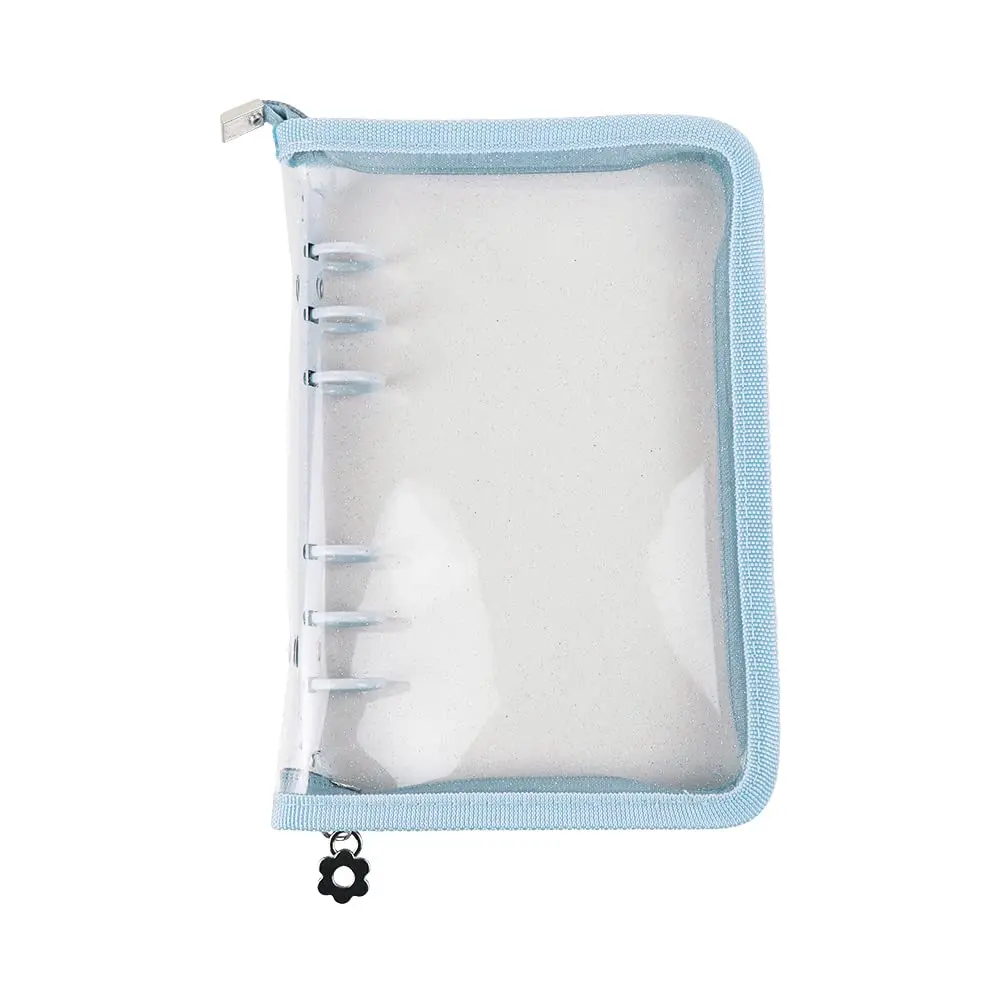 Mogoostry A6 Binder Cover Refillable 6 Ring Notebook Blue | Portable Personal Organizer - main product image
