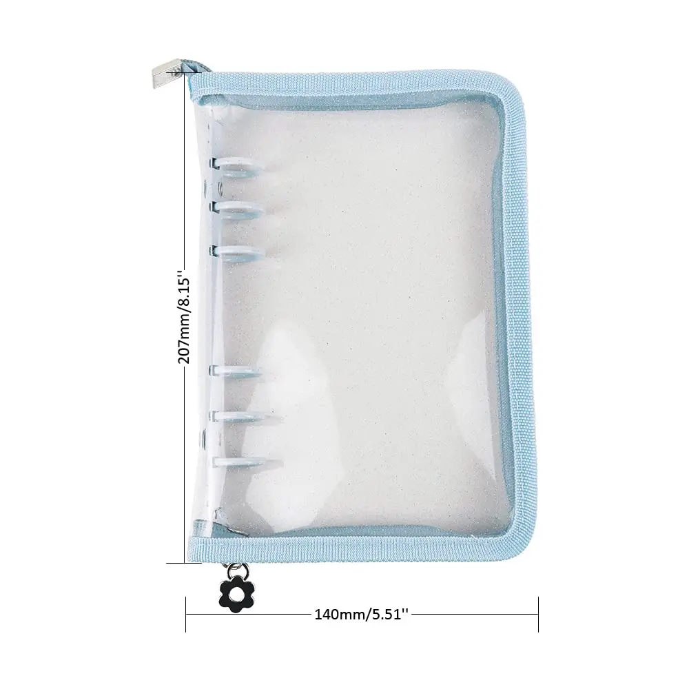 Mogoostry A6 Binder Cover Refillable 6 Ring Notebook Blue | Portable Personal Organizer - view 2