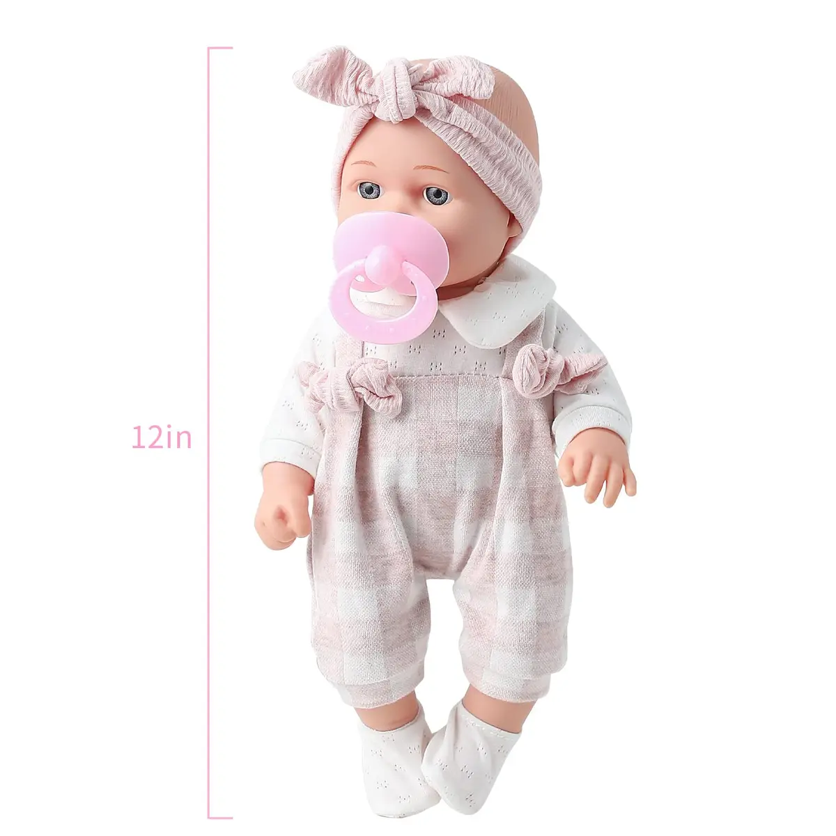 Enjoyin 12'' Baby Doll in Gift Box with Pink Cloths, Pacifier, Blanket & Bottle | Kid-Friendly Gift Set - view 6
