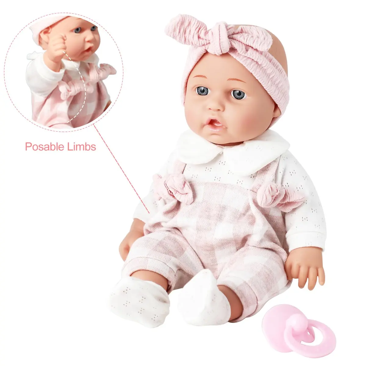 Enjoyin 12'' Baby Doll in Gift Box with Pink Cloths, Pacifier, Blanket & Bottle | Kid-Friendly Gift Set - view 2