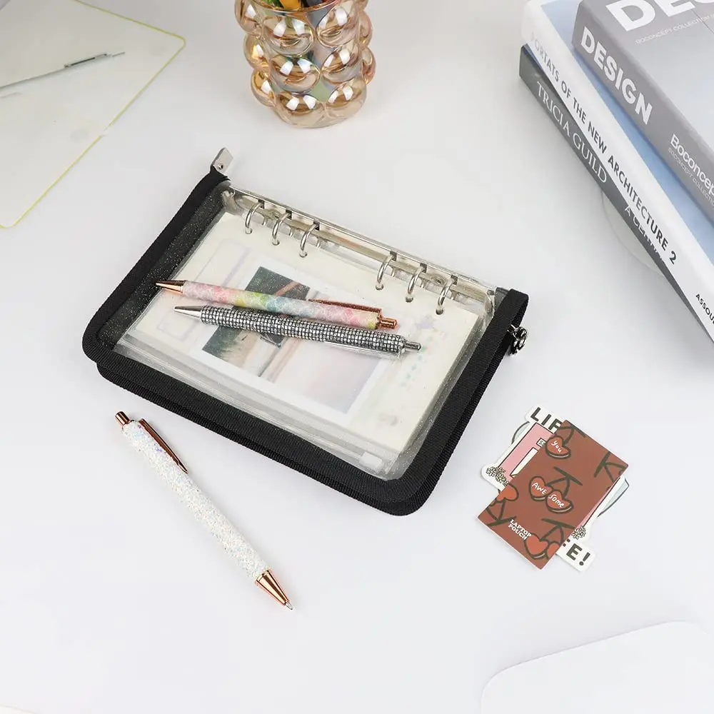 Mogoostry A6 Binder Cover Refillable 6 Ring | Clear PVC Zipper Folder for Personal Organizer - view 7