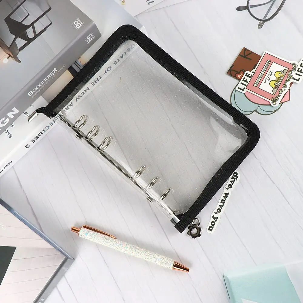 Mogoostry A6 Binder Cover Refillable 6 Ring | Clear PVC Zipper Folder for Personal Organizer - view 8