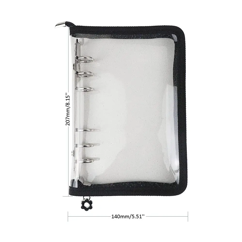 Mogoostry A6 Binder Cover Refillable 6 Ring | Clear PVC Zipper Folder for Personal Organizer - view 2